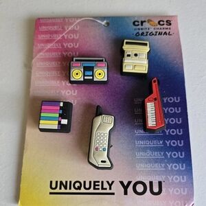 CROCS Multicolor Retro Music and Phone Jibbitz Charm Set
